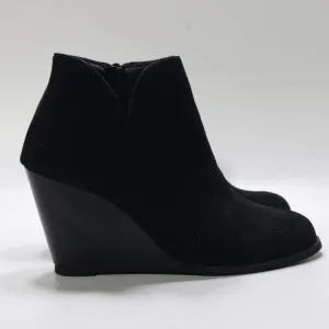 Wedge Booties for Women Dressy,Comfy Closed Toe Ankle Boots with Zipper Vintage V Cutout Fall Boots Stacked Wedge Heel Shoes