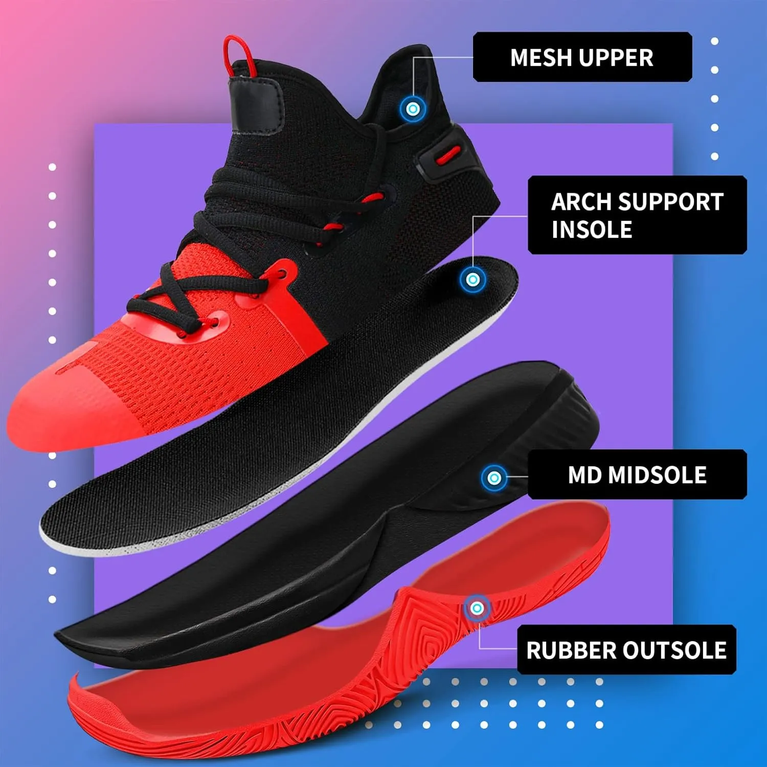 WETIKE Boys Girls Shoes - Kids Sneakers for Running, Basketball & Tennis - Non-Slip