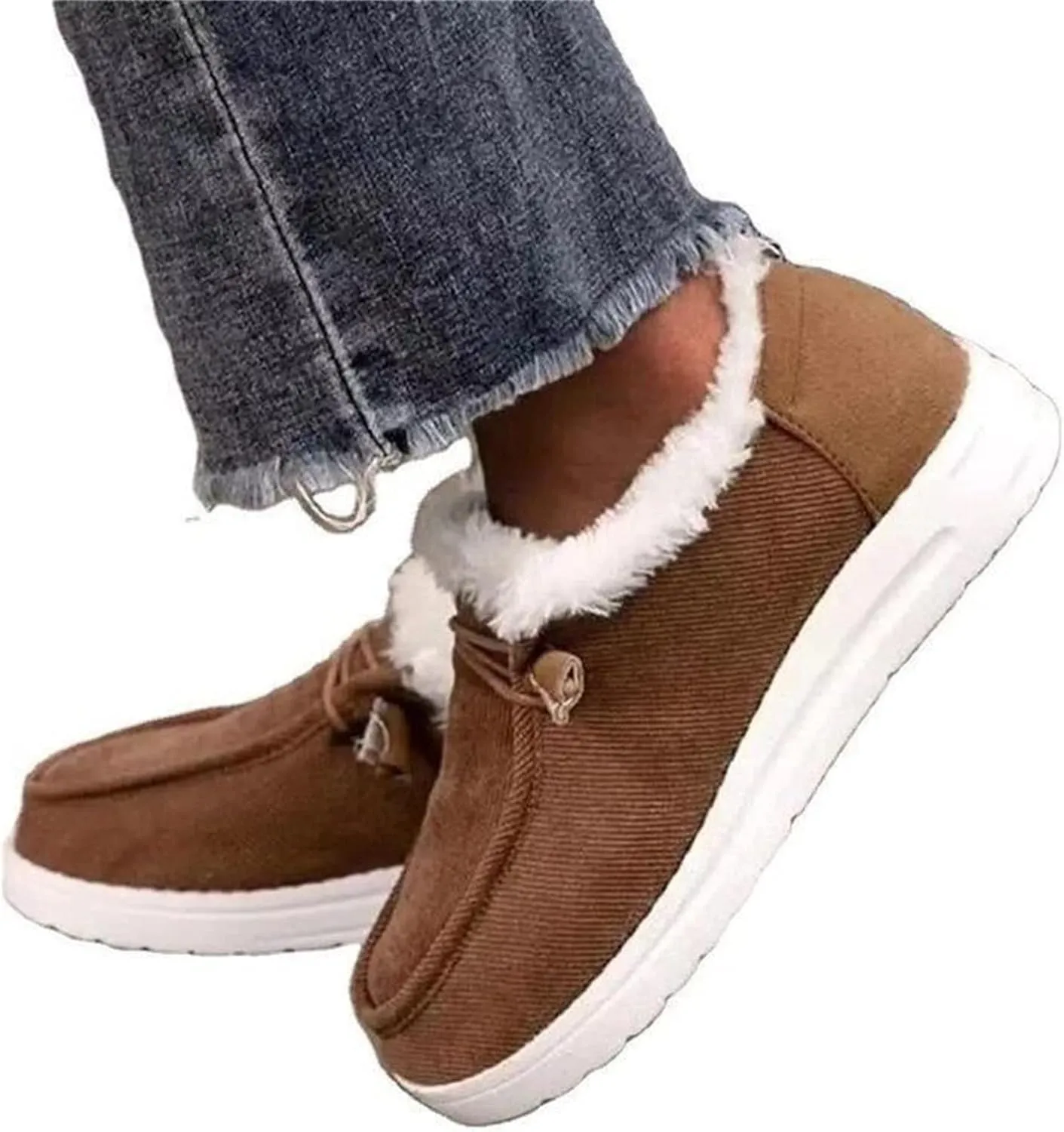 Winter Fashion Boots For Women 2024 Snow Boots Winter Shoes with Fur Lined Warm Slip On Comfortable Ankle Booties