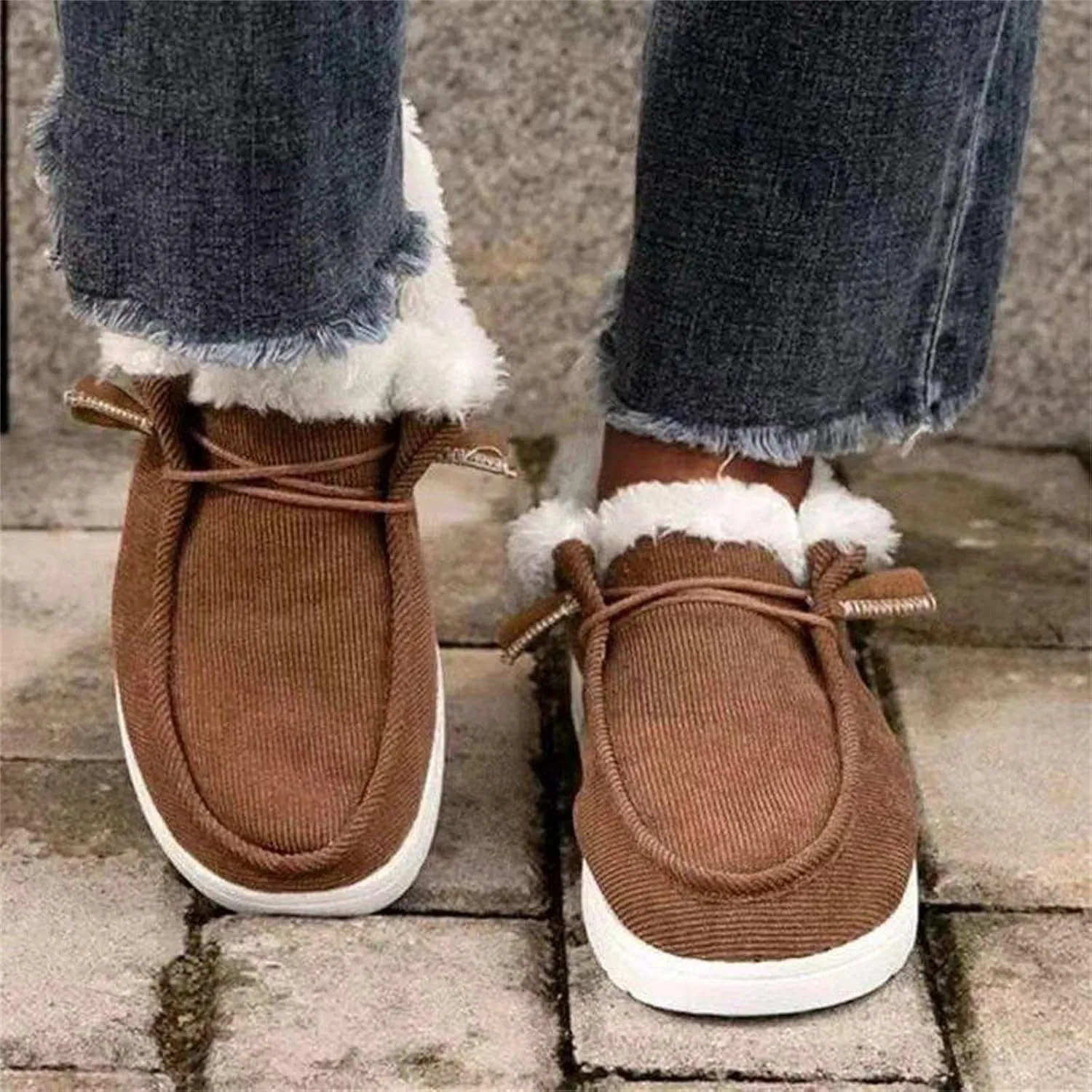 Winter Fashion Boots For Women 2024 Snow Boots Winter Shoes with Fur Lined Warm Slip On Comfortable Ankle Booties