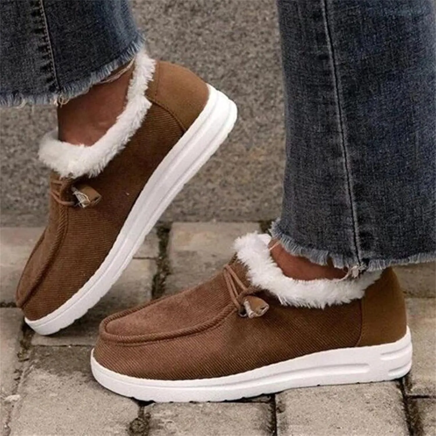 Winter Fashion Boots For Women 2024 Snow Boots Winter Shoes with Fur Lined Warm Slip On Comfortable Ankle Booties