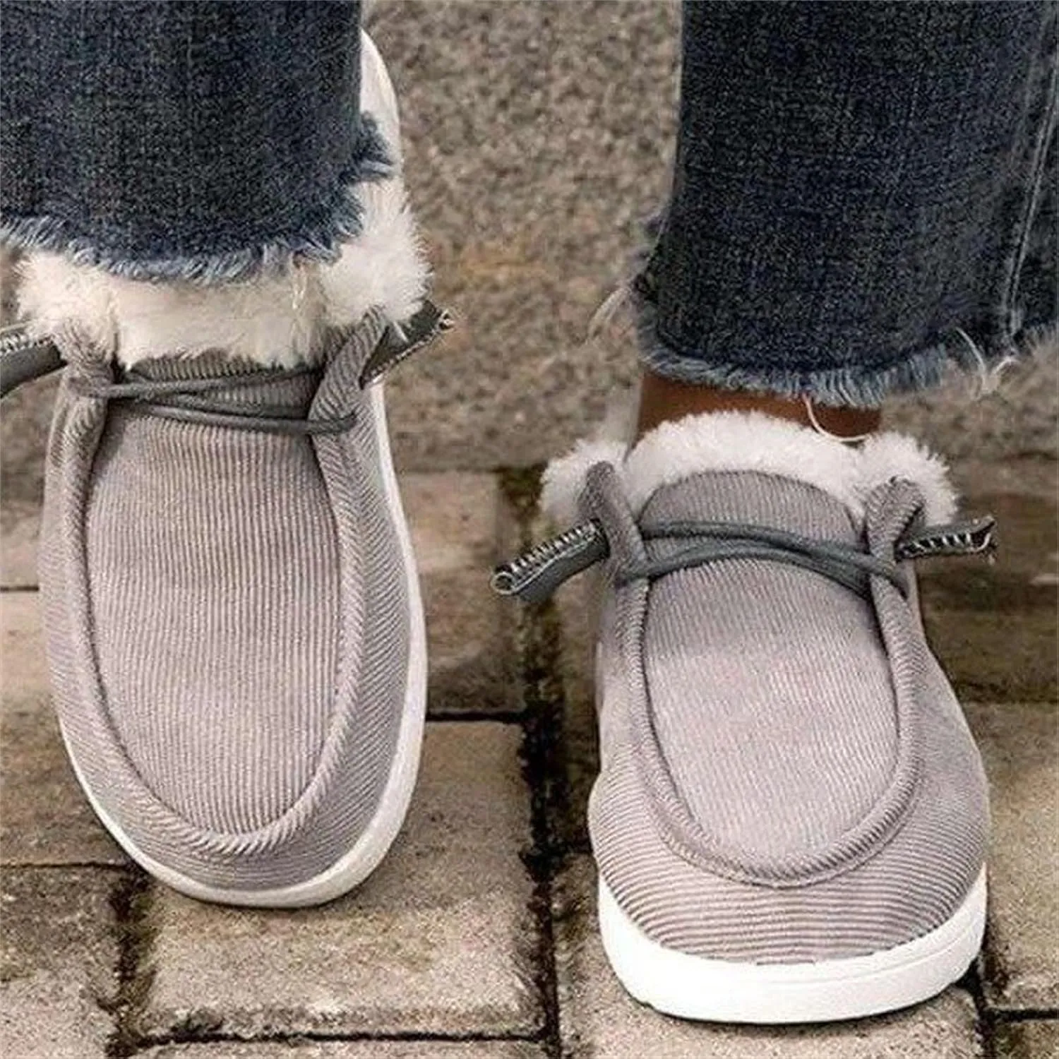 Winter Fashion Boots For Women 2024 Warm Fur Lined Snow Boots Outdoor Short Ankle Booties Slip On Loafers Shoes