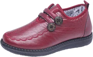 Winter Snow Boots for Women - Women's Ankle Boots Arch Support Wide Width Winter Boot WaterProof Outdoor Shoes Retro Faux Leather Fur Lined Short Boots Slip On Loafers for Women Ladies