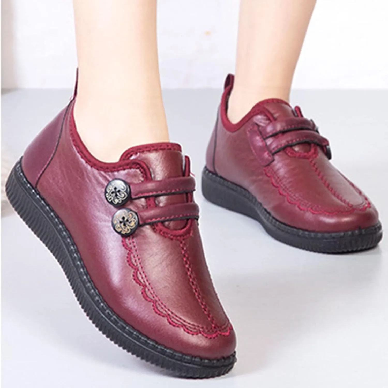 Winter Snow Boots for Women - Women's Ankle Boots Arch Support Wide Width Winter Boot WaterProof Outdoor Shoes Retro Faux Leather Fur Lined Short Boots Slip On Loafers for Women Ladies