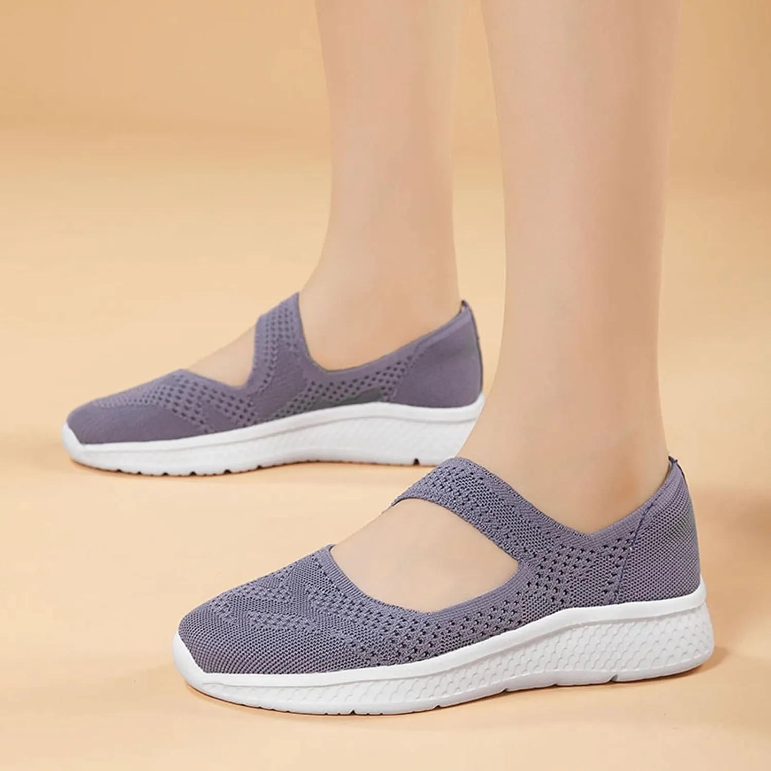 Women Casual Slip On Loafers Comfortable Walking Shoes Lightweight Canvas Sneakers Non Slip Flat Flats