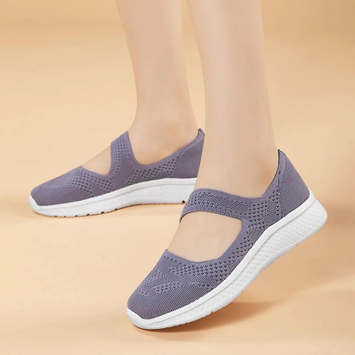 Women Casual Slip On Loafers Comfortable Walking Shoes Lightweight Canvas Sneakers Non Slip Flat Flats