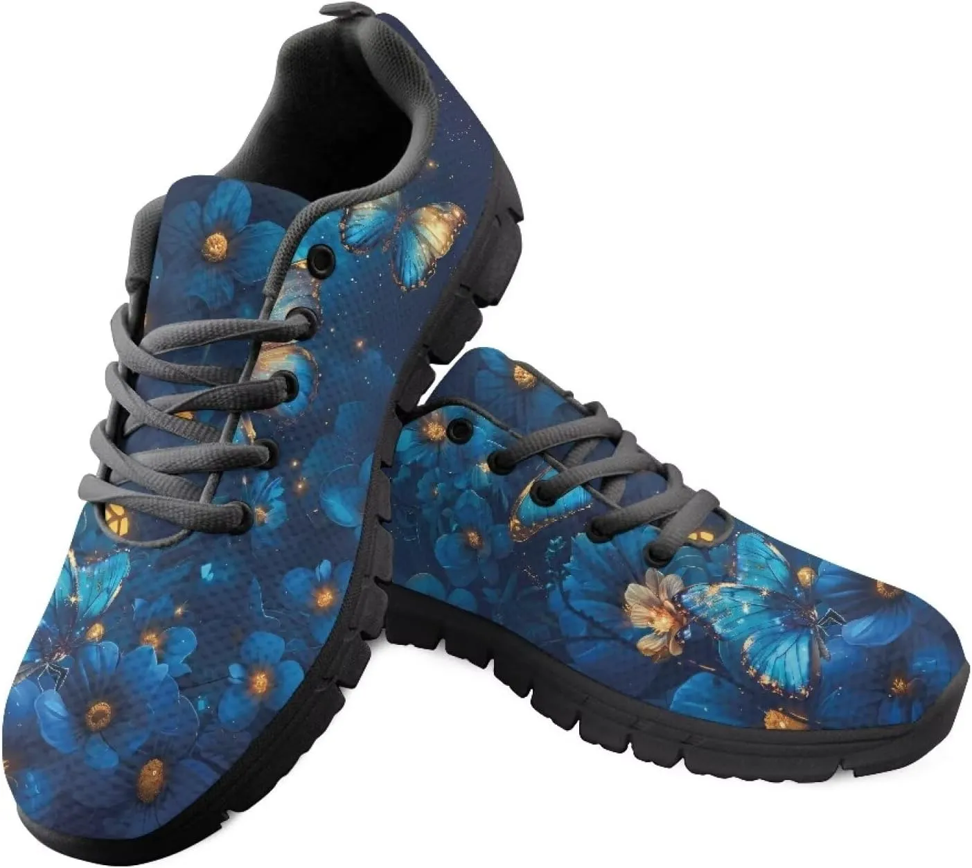 Women Cushioned Running Shoe Outdoor Fashion Sneakers Low Top Casual Comfortable Shoes for Workout US 5-12 Black Sole