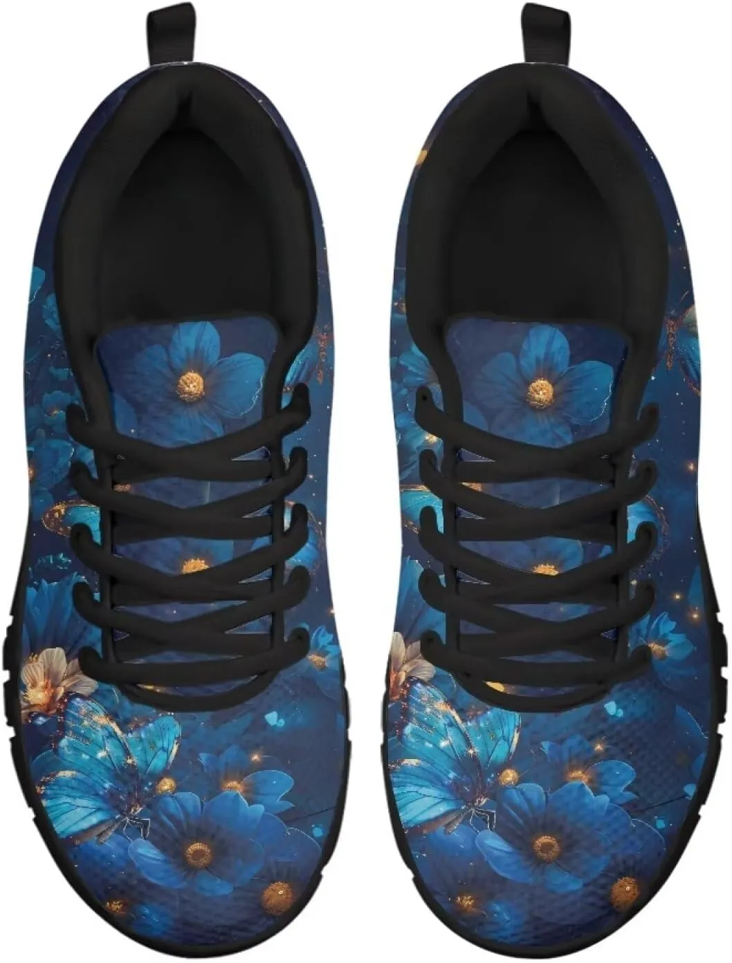 Women Cushioned Running Shoe Outdoor Fashion Sneakers Low Top Casual Comfortable Shoes for Workout US 5-12 Black Sole
