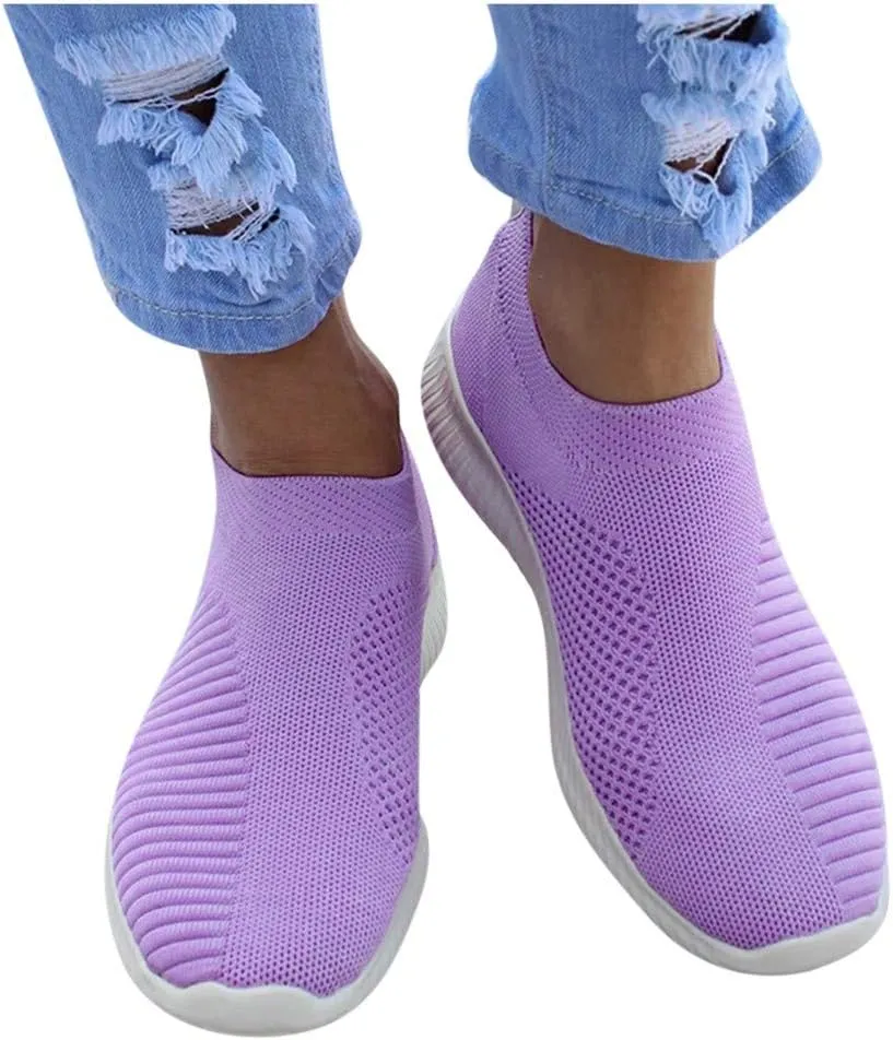 Women Runing Breathable Trainers Orthopedic Athletic Sneakers Ladies Breathable Mesh Running Slip On Shoes