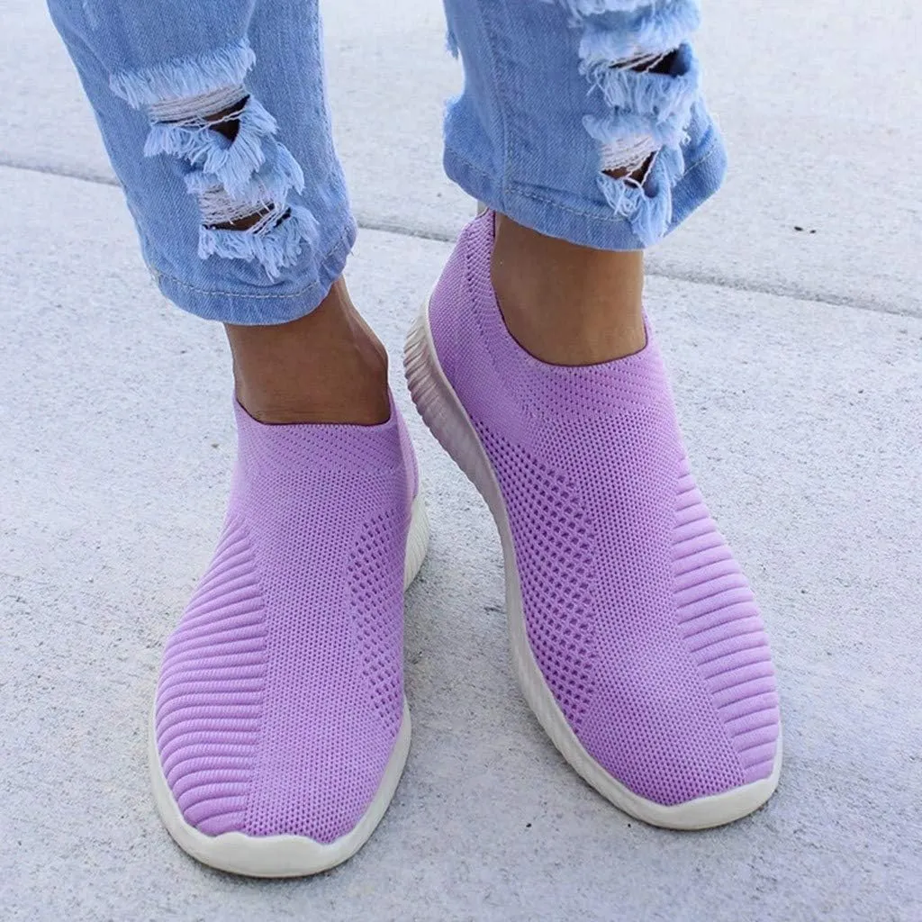 Women Runing Breathable Trainers Orthopedic Athletic Sneakers Ladies Breathable Mesh Running Slip On Shoes
