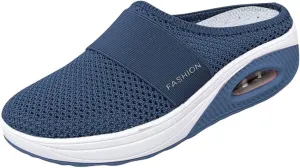 Women's Air Cushioned Arch Support Walking Shoes Mesh Orthopedic Diabetic Slippers Summer Slip-On Mule Sneakers Breathable Slippers Closed Toe Slides Outdoor Going Out Lounge