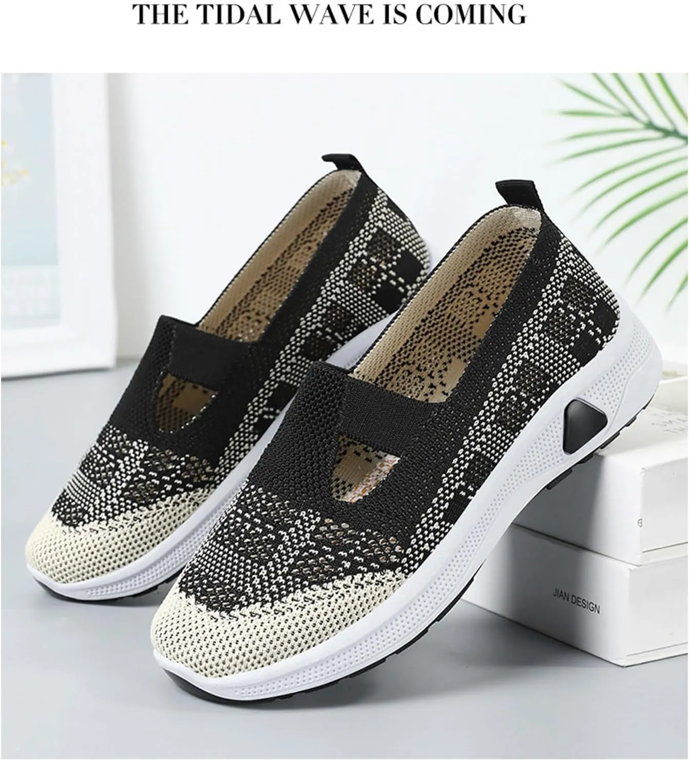 Womens Athletic Hiking Woven Orthopedic Breathable Barefoot Hands Free Slip in Sock Sneakers Mesh Trainers Comfortable Casual Air Cushion Walking Running Jogging Trave Shoes