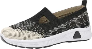 Womens Athletic Hiking Woven Orthopedic Breathable Barefoot Hands Free Slip in Sock Sneakers Mesh Trainers Comfortable Casual Air Cushion Walking Running Jogging Trave Shoes