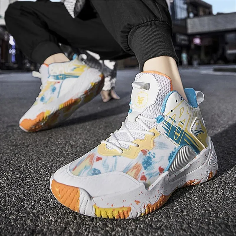 Womens Basketball Shoes for Men High Top Breathable Non Slip Unisex-Adult Outdoor Sneakers Youth Fashion Running Shoes