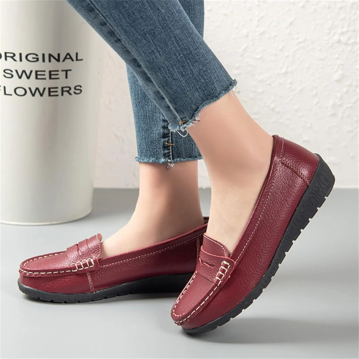 Women's Loafer Shoes Shoes Casual Women's Single Solid Loafers Casual Color Flat