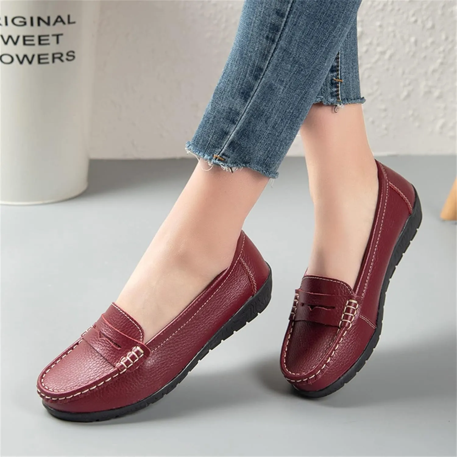 Women's Loafer Shoes Shoes Casual Women's Single Solid Loafers Casual Color Flat