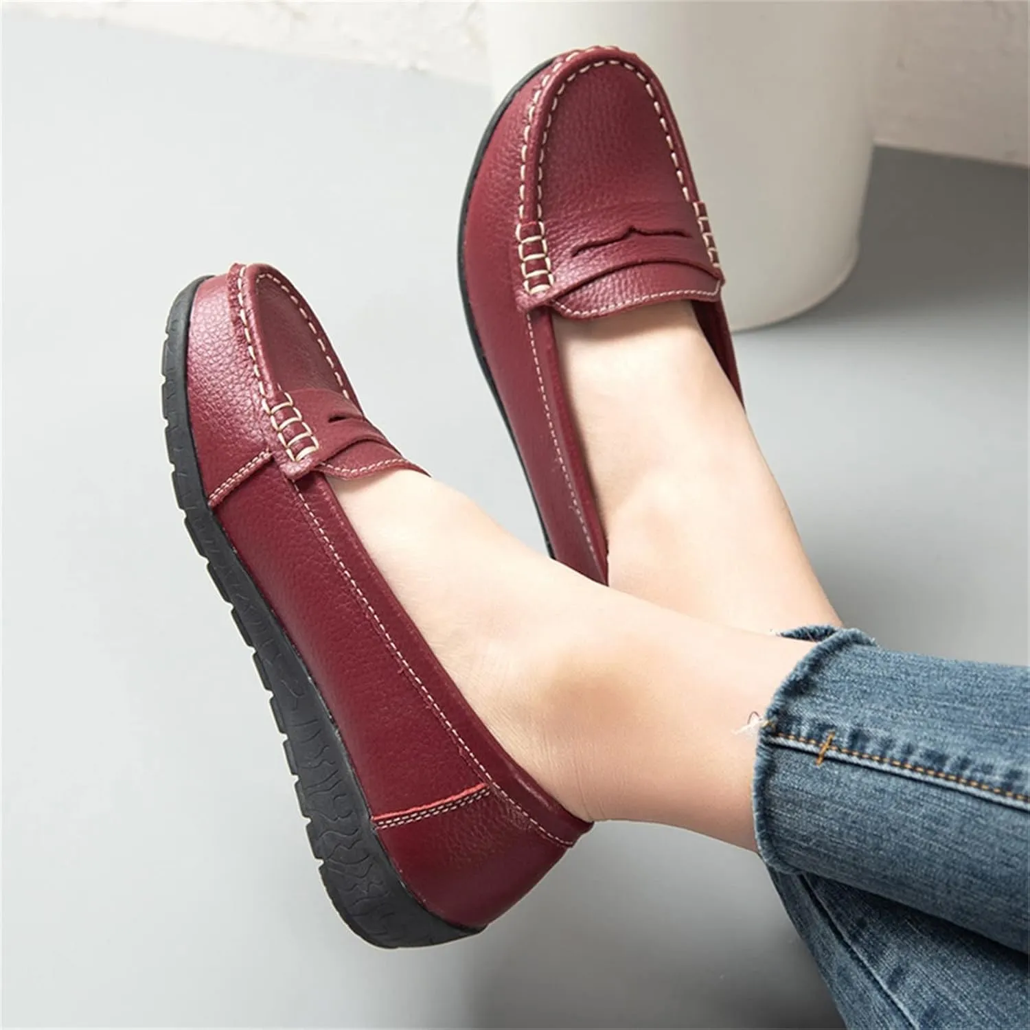 Women's Loafer Shoes Shoes Casual Women's Single Solid Loafers Casual Color Flat