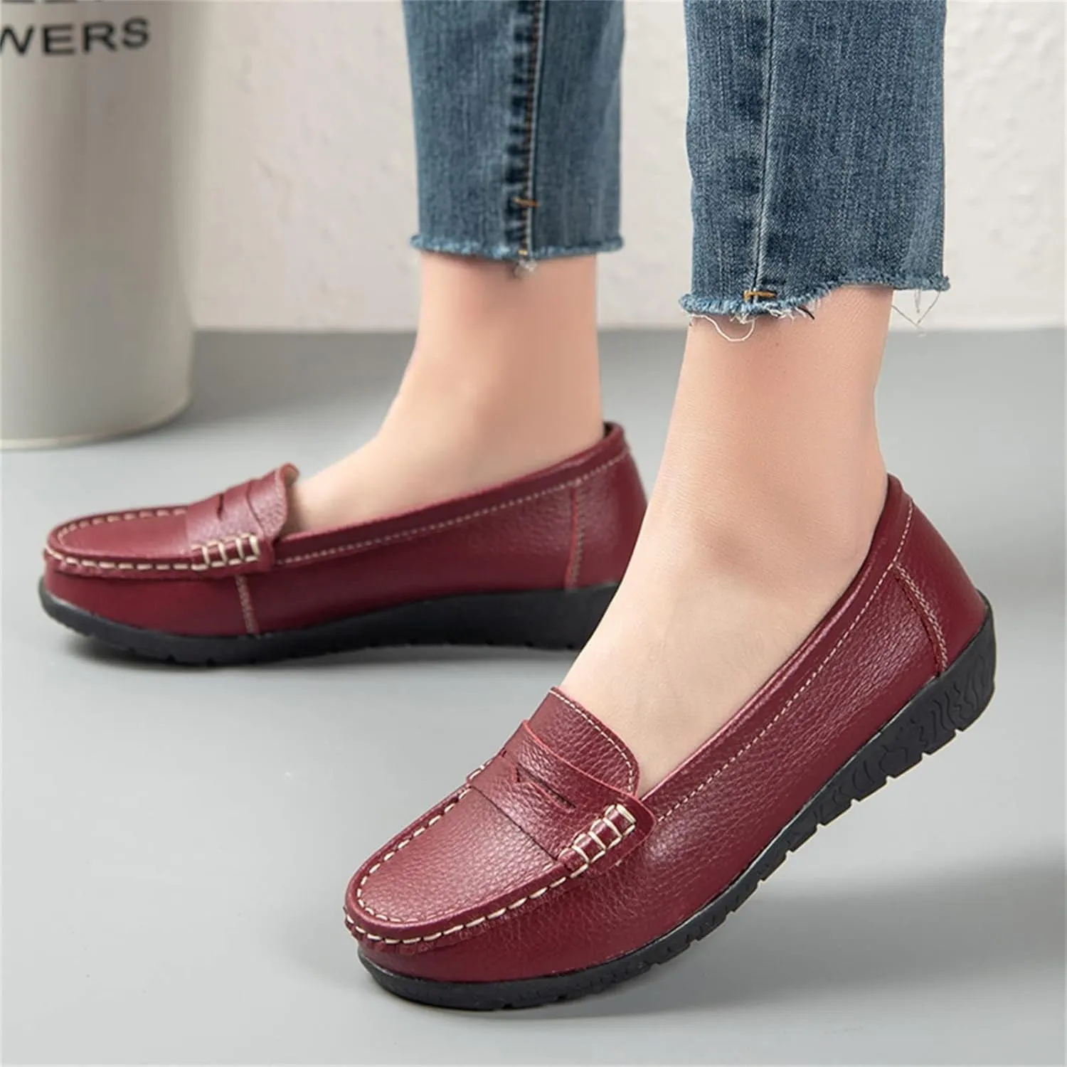 Women's Loafer Shoes Shoes Casual Women's Single Solid Loafers Casual Color Flat