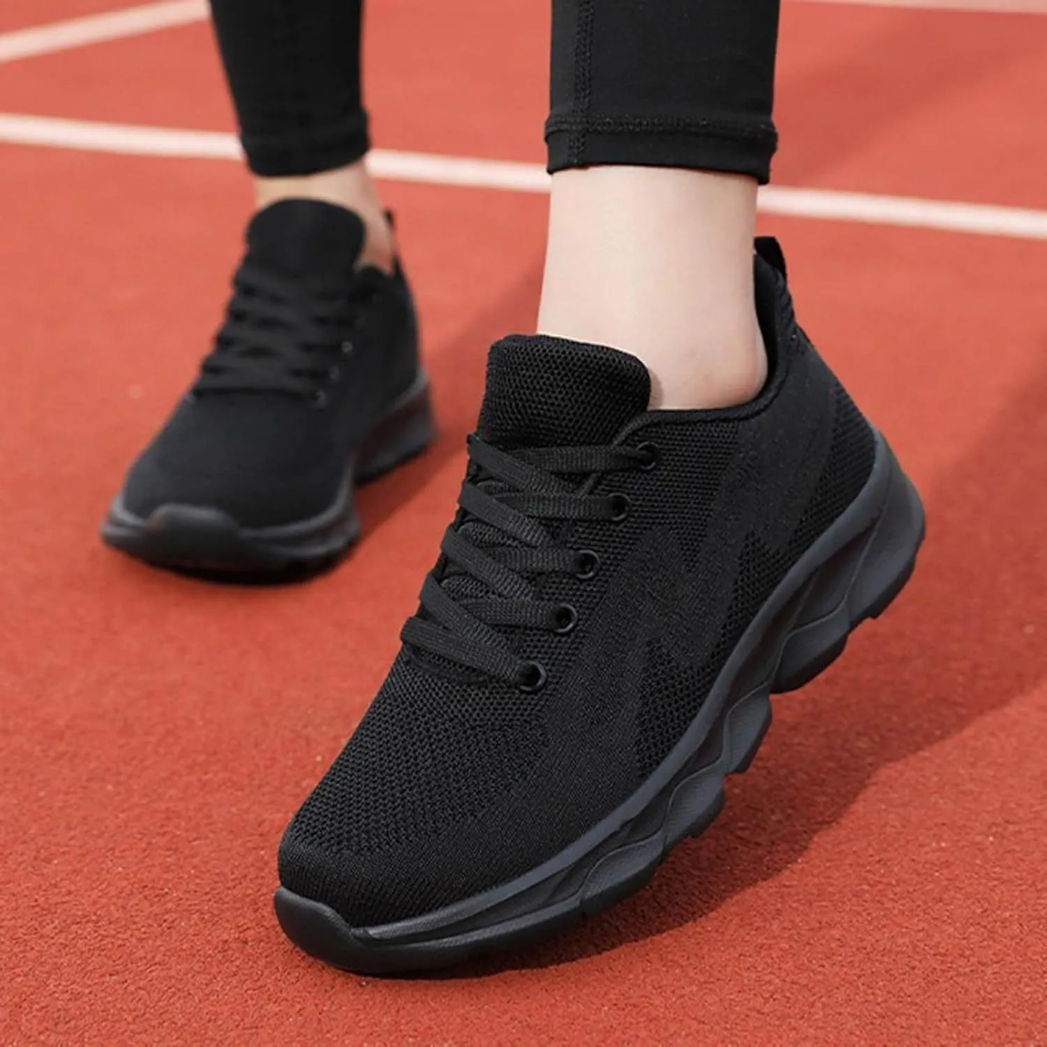 Women's Non Slip Comfortable Fashion Sneakers Lightweight Casual Sneakers for Gym Travel Work Soft Woven Shoe