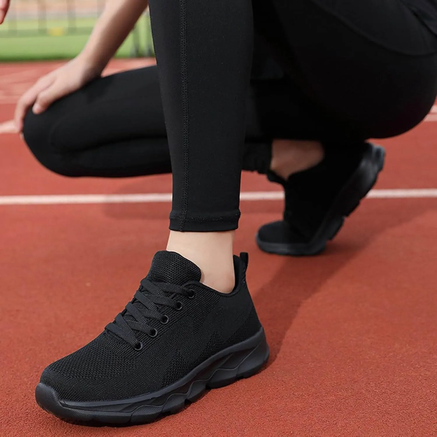 Women's Non Slip Comfortable Fashion Sneakers Lightweight Casual Sneakers for Gym Travel Work Soft Woven Shoe