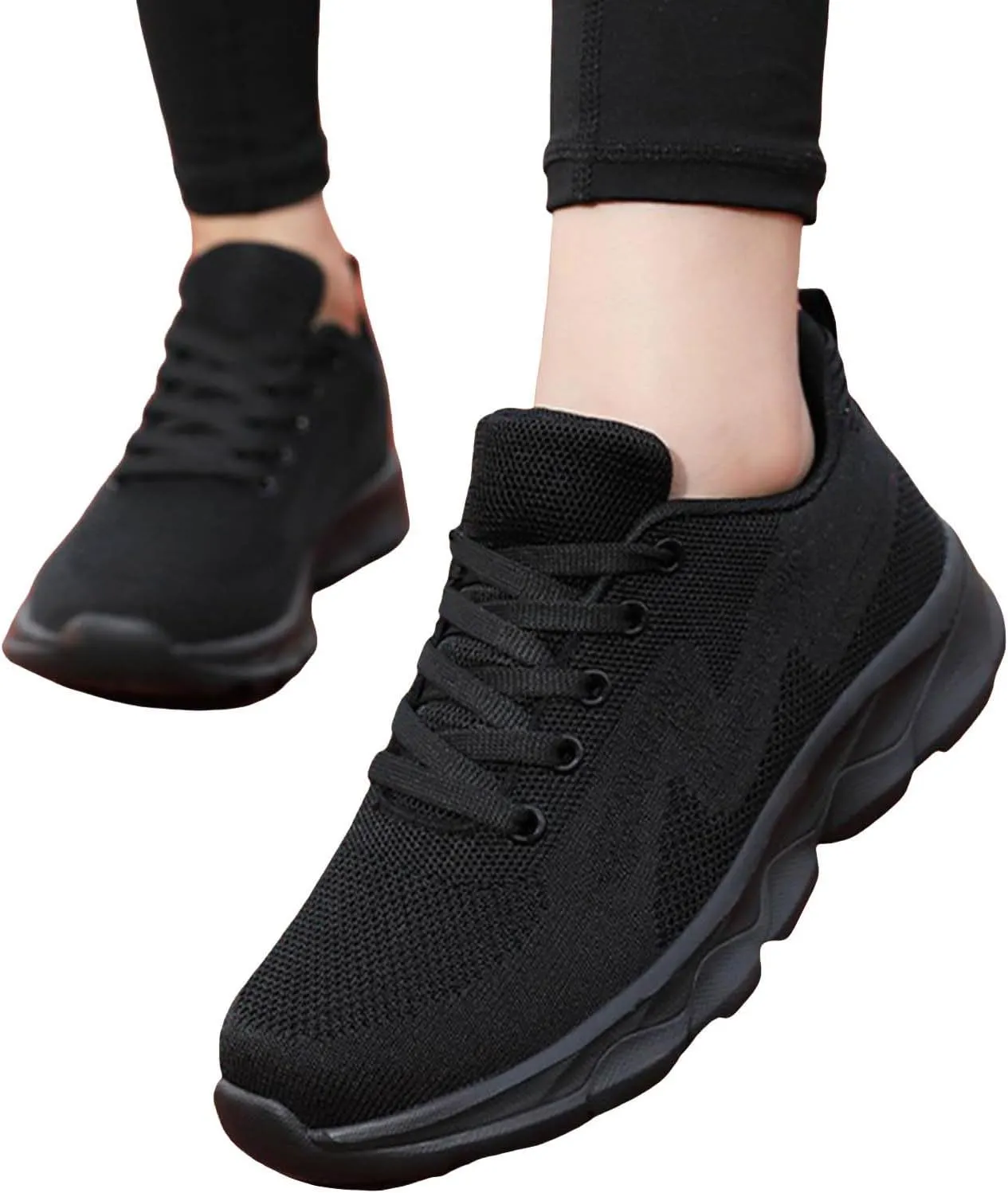 Women's Non Slip Comfortable Fashion Sneakers Lightweight Casual Sneakers for Gym Travel Work Soft Woven Shoe