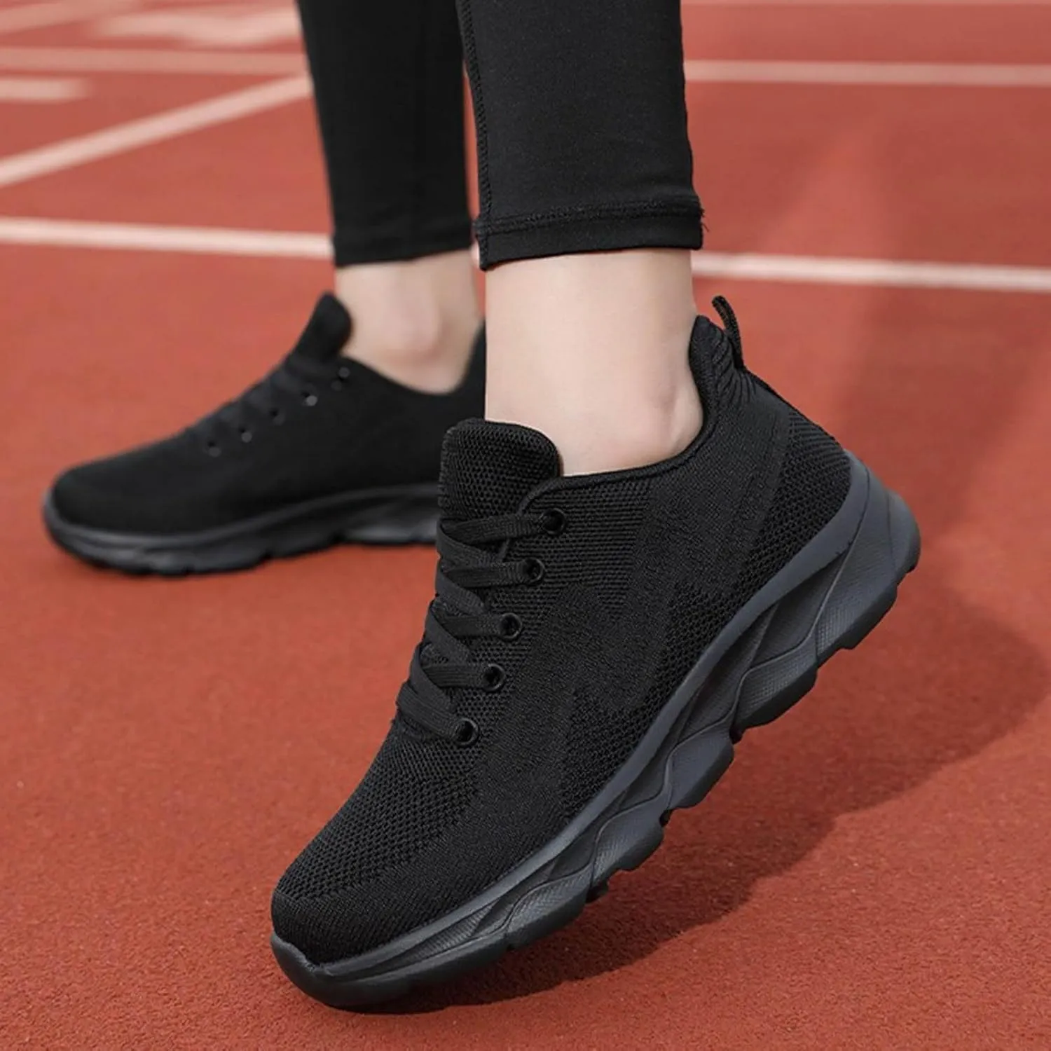 Women's Non Slip Comfortable Fashion Sneakers Lightweight Casual Sneakers for Gym Travel Work Soft Woven Shoe