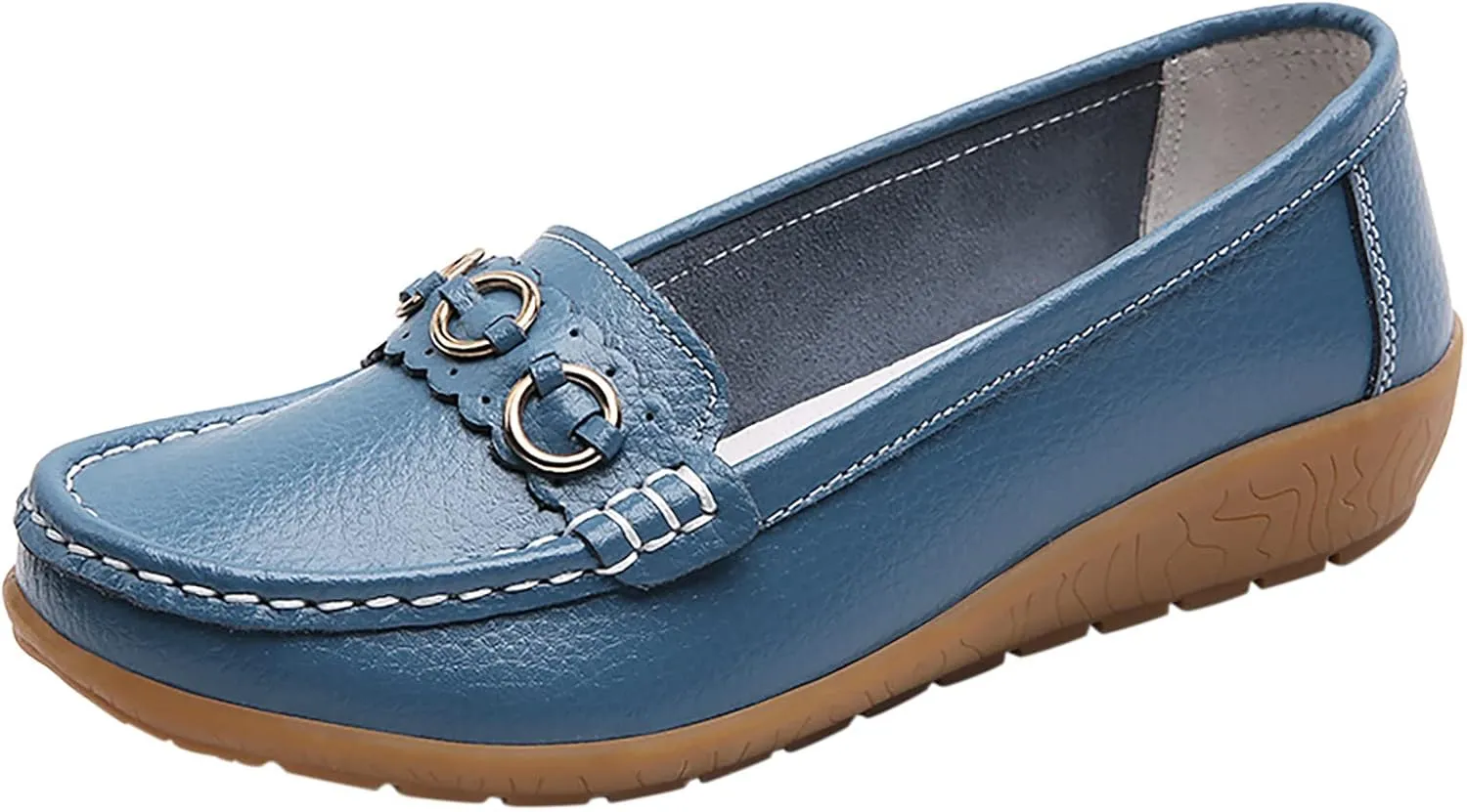 Women’s Shoes Womens Walking Flat Loafer Slip On Leather Loafer Comfortable Flat Shoes Outdoor Driving