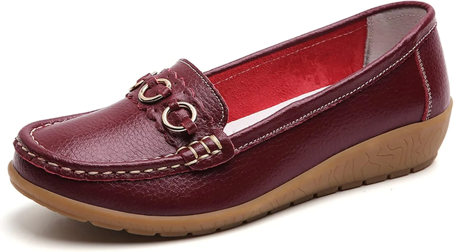 Women’s Shoes Womens Walking Flat Loafer Slip On Leather Loafer Comfortable Flat Shoes Outdoor Driving