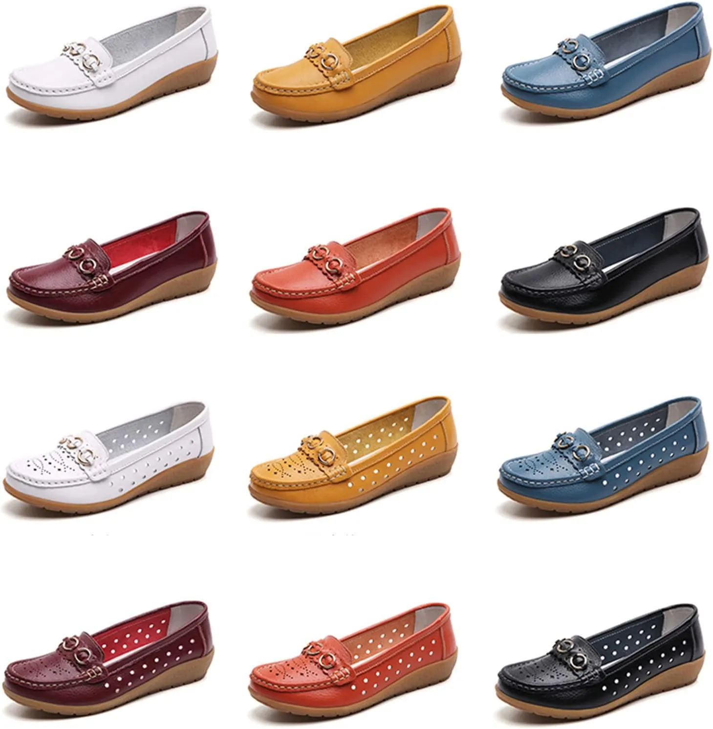 Women’s Shoes Womens Walking Flat Loafer Slip On Leather Loafer Comfortable Flat Shoes Outdoor Driving