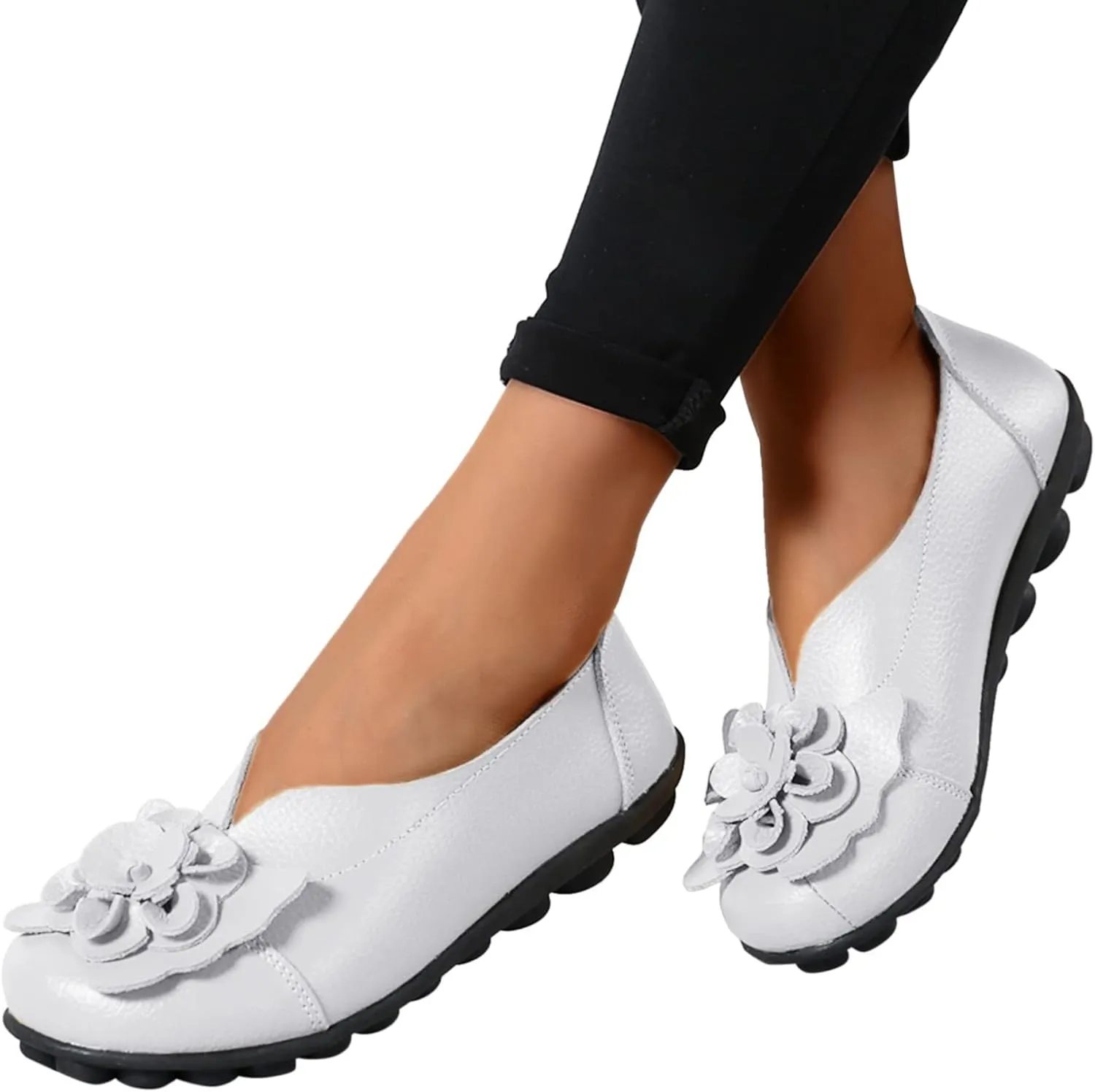 Women's Slip-On Casual Shoes Loafer Mesh Slip on Loafers Soft White Flats Slip Ons Women's Fashion Sneakers