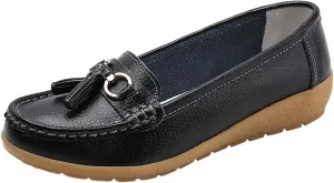 Women’s Slip-on Loafers Womens Walking Flat Loafer Slip On Leather Loafer Comfortable Flat Shoes Outdoor Driving Shoes