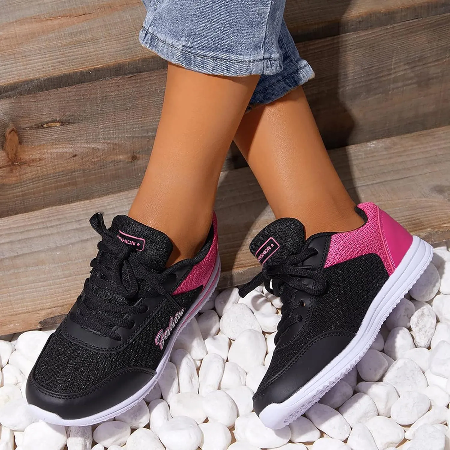 Womens Sneakers Platform Zapatillas Blancas Con Plataforma para Mujer Elegantes De Vestir Women's Running Shoes Size 8 Wide Toe Box Gym Shoes Women Women's All White Athletic Shoes