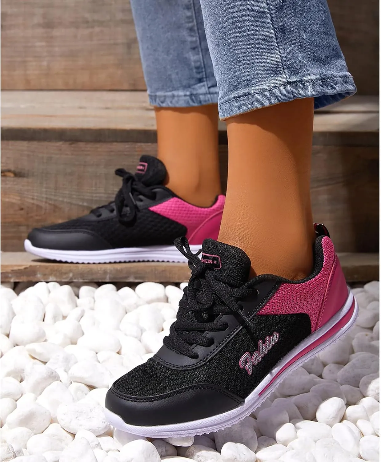Womens Sneakers Platform Zapatillas Blancas Con Plataforma para Mujer Elegantes De Vestir Women's Running Shoes Size 8 Wide Toe Box Gym Shoes Women Women's All White Athletic Shoes