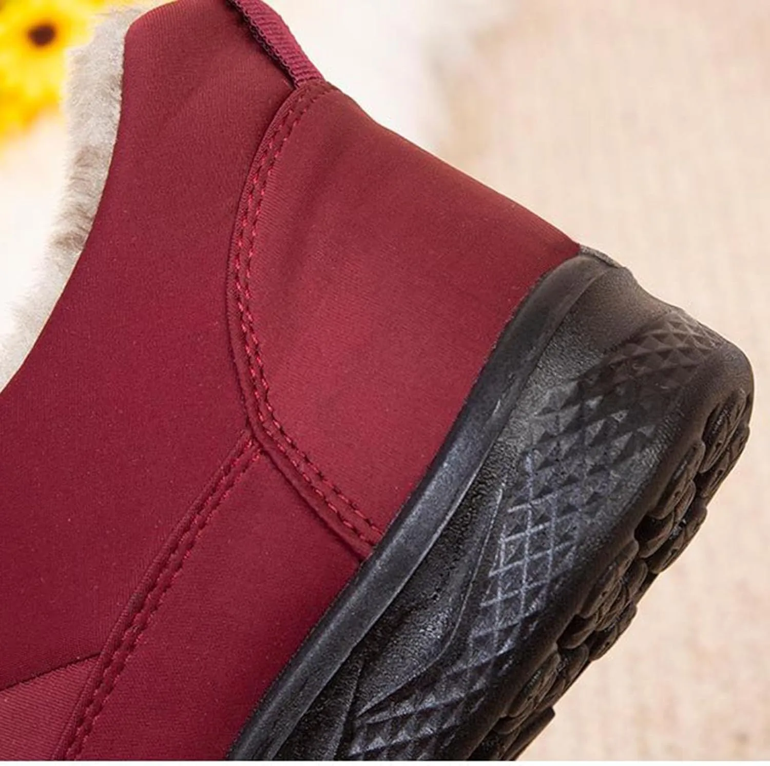 Womens Snow Boots Waterproof Ankle Fur Lined Booties Slip On Warm Insulated Boot Comfortable Short Boots Lightweight