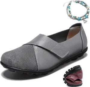 womens suede leather loafers orthopedic loafers breathable leather slip on soft flat wide fit nursing shoes
