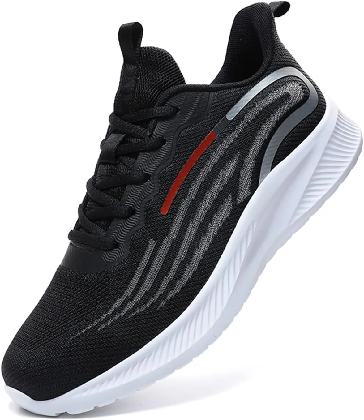 Workout Athletic Sport Shoes for Men Breathable Elastic Fly Woven Mesh Sneaker Breathable Lace Up Shoes for Men