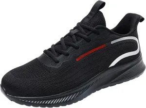 Workout Athletic Sport Shoes for Men Breathable Elastic Fly Woven Mesh Sneaker Breathable Lace Up Shoes for Men