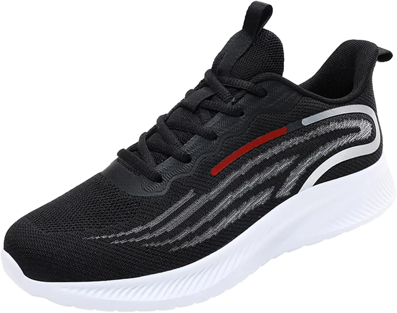 Workout Athletic Sport Shoes for Men Breathable Elastic Fly Woven Mesh Sneaker Breathable Lace Up Shoes for Men