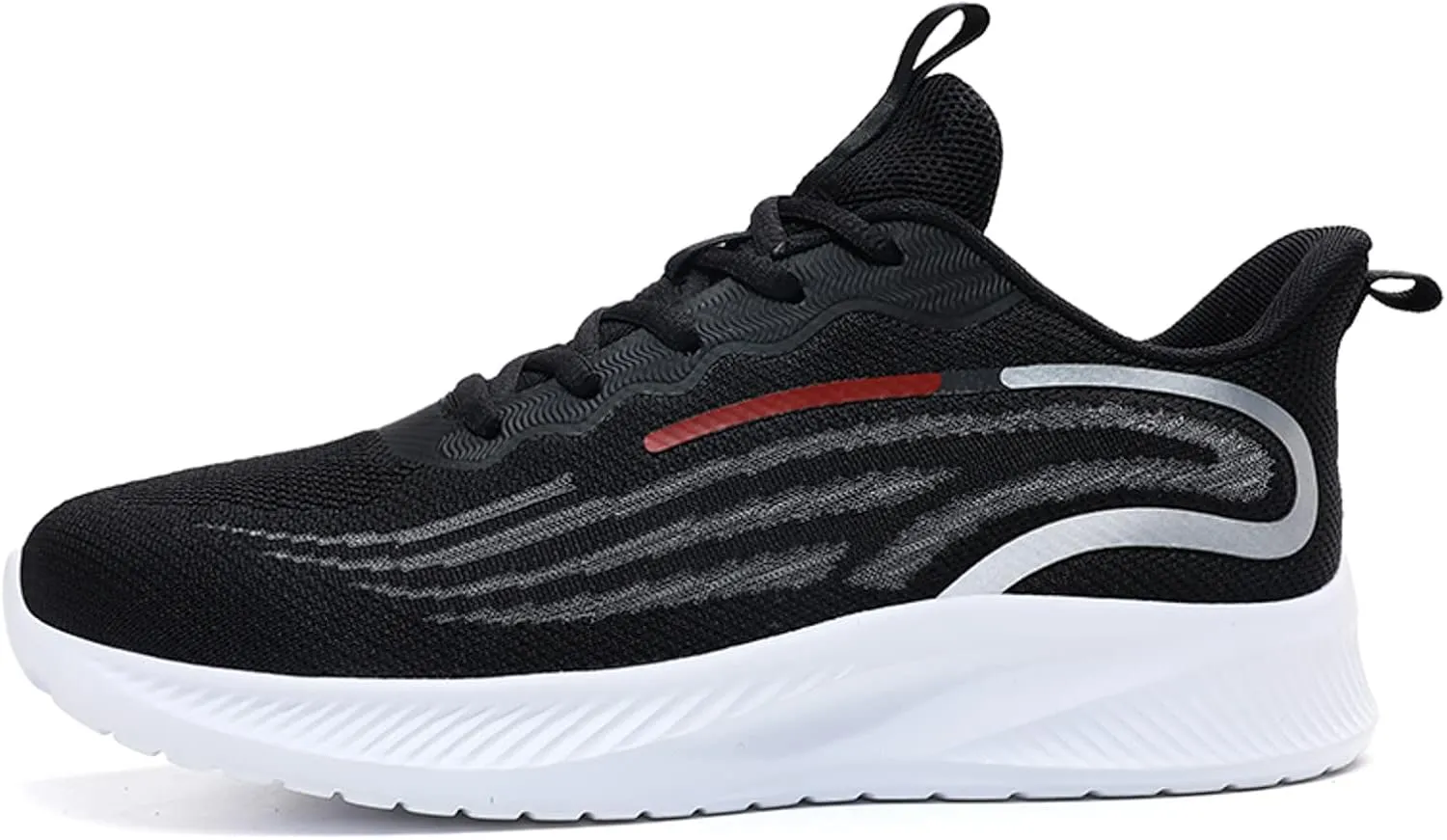 Workout Athletic Sport Shoes for Men Breathable Elastic Fly Woven Mesh Sneaker Breathable Lace Up Shoes for Men