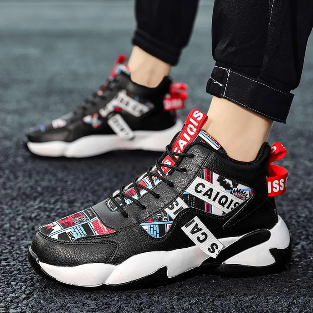 YAXE Unisex Lightweight High Top Basketball Shoes Running Sports Sneakers