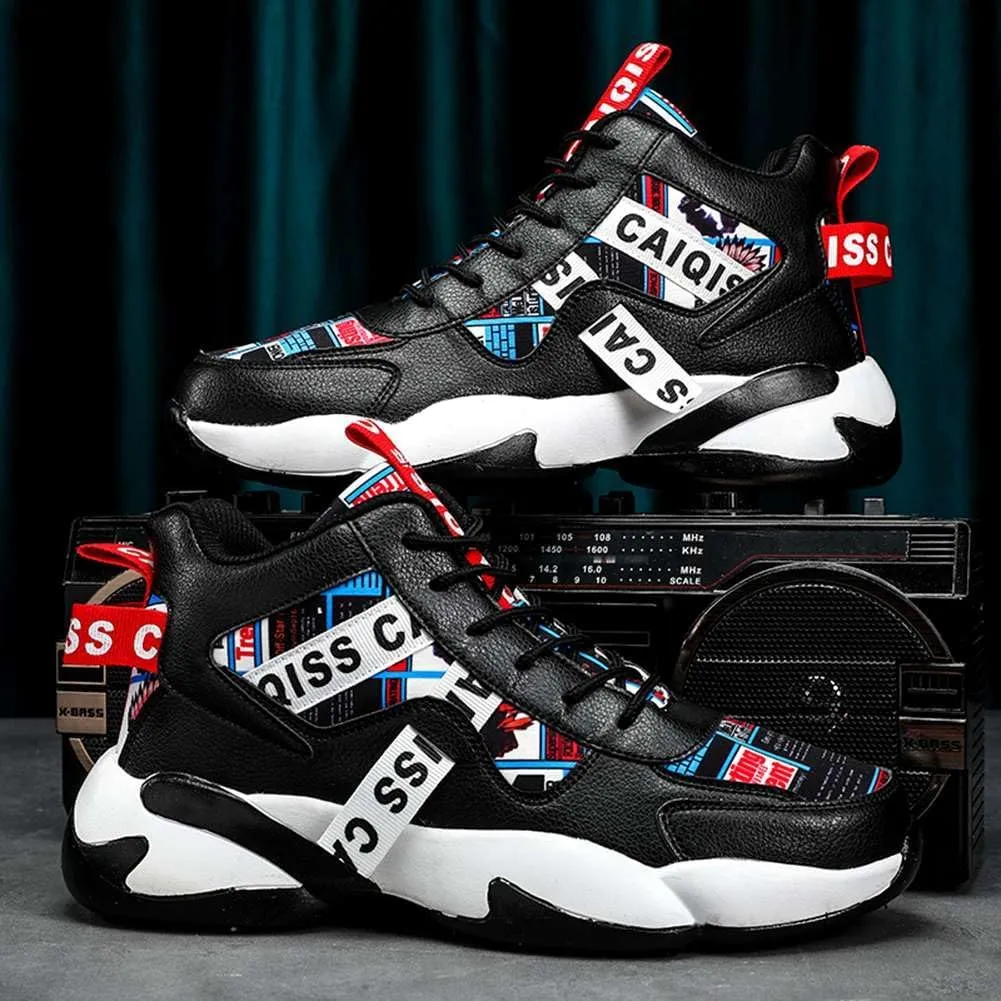 YAXE Unisex Lightweight High Top Basketball Shoes Running Sports Sneakers