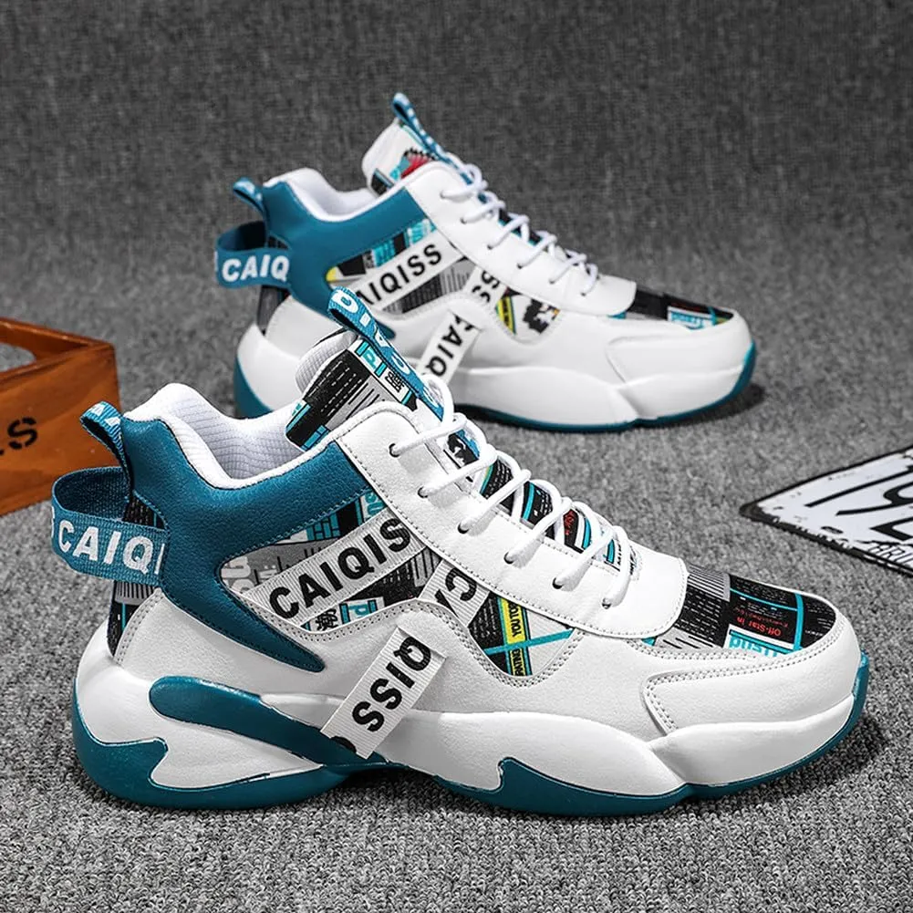 YAXE Unisex Lightweight High Top Basketball Shoes Running Sports Sneakers