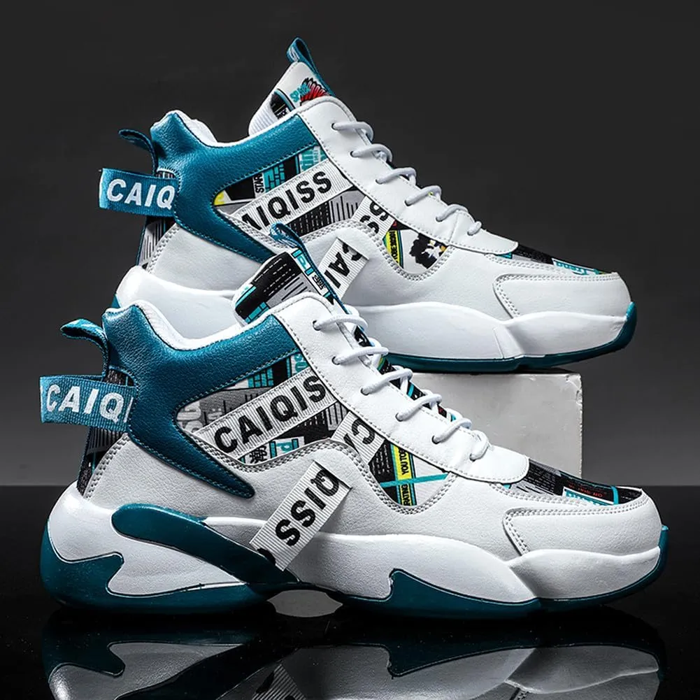 YAXE Unisex Lightweight High Top Basketball Shoes Running Sports Sneakers
