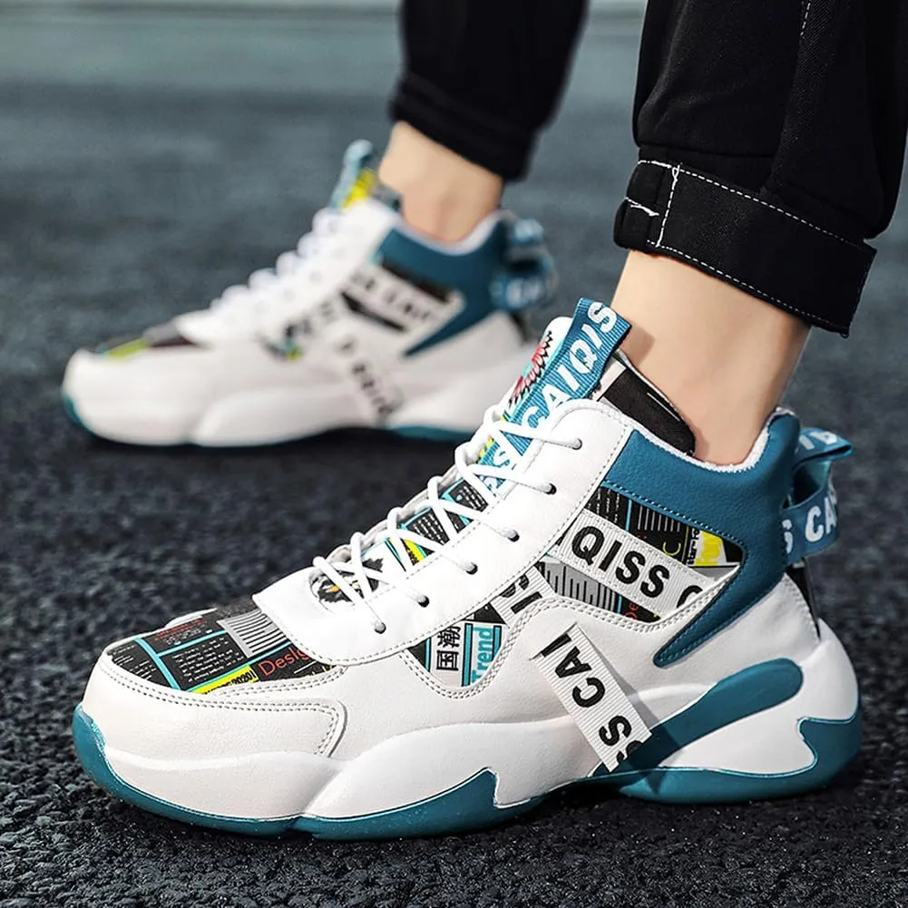 YAXE Unisex Lightweight High Top Basketball Shoes Running Sports Sneakers