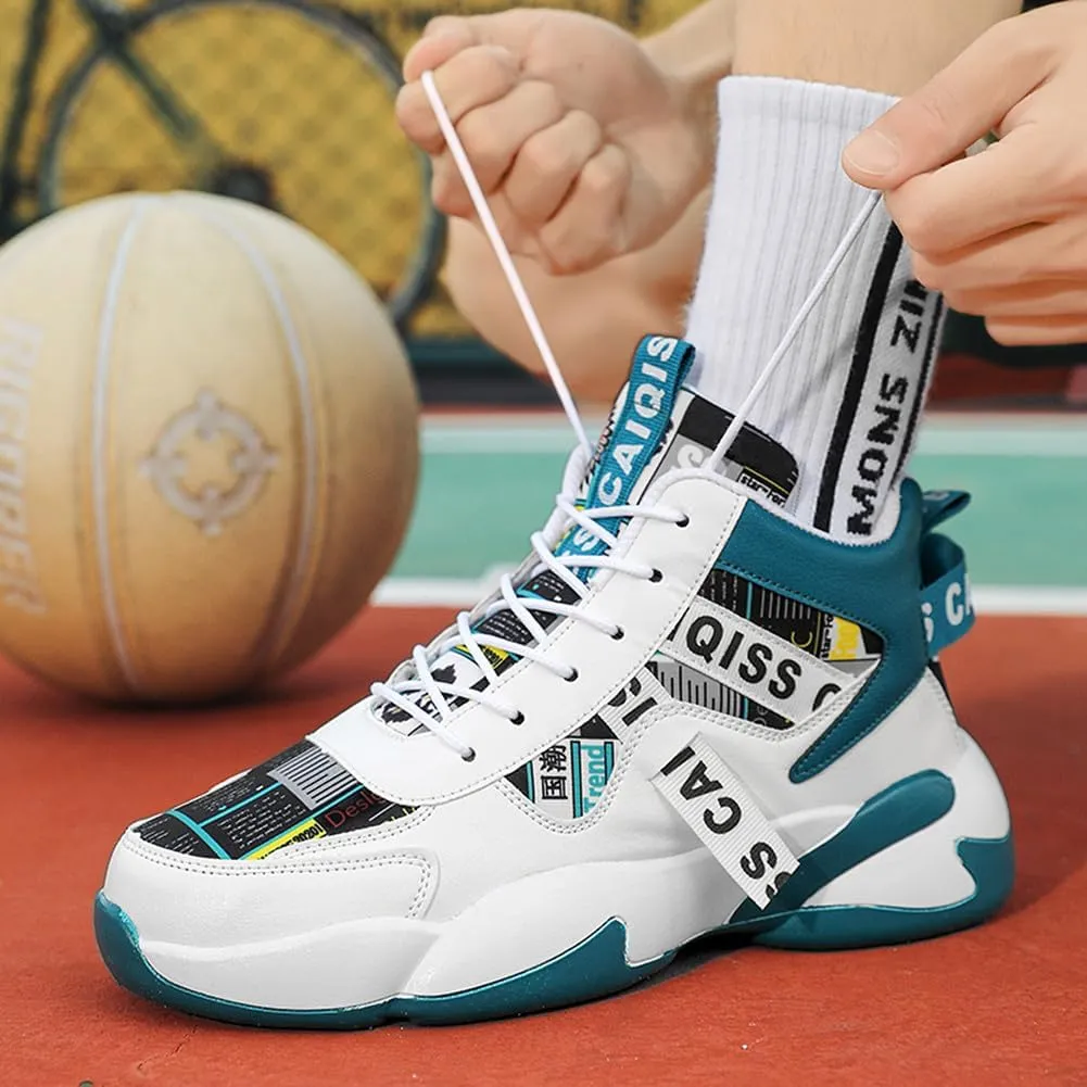 YAXE Unisex Lightweight High Top Basketball Shoes Running Sports Sneakers