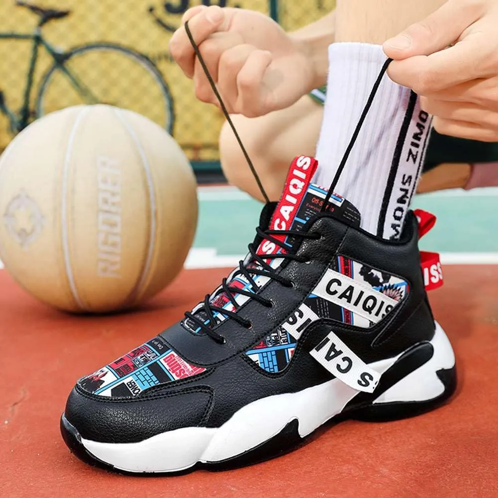 YAXE Unisex Lightweight High Top Basketball Shoes Running Sports Sneakers