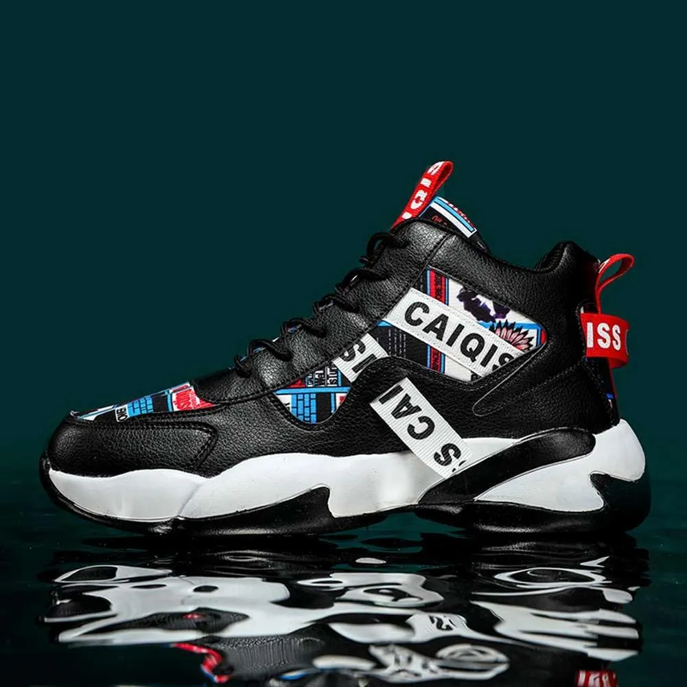 YAXE Unisex Lightweight High Top Basketball Shoes Running Sports Sneakers