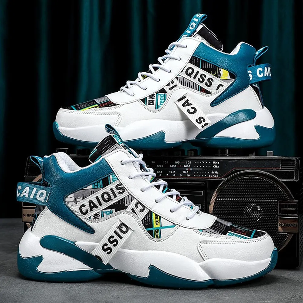 YAXE Unisex Lightweight High Top Basketball Shoes Running Sports Sneakers