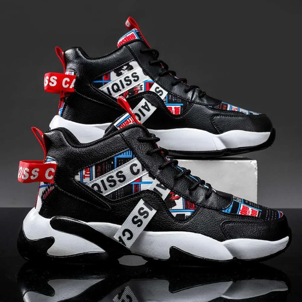 YAXE Unisex Lightweight High Top Basketball Shoes Running Sports Sneakers