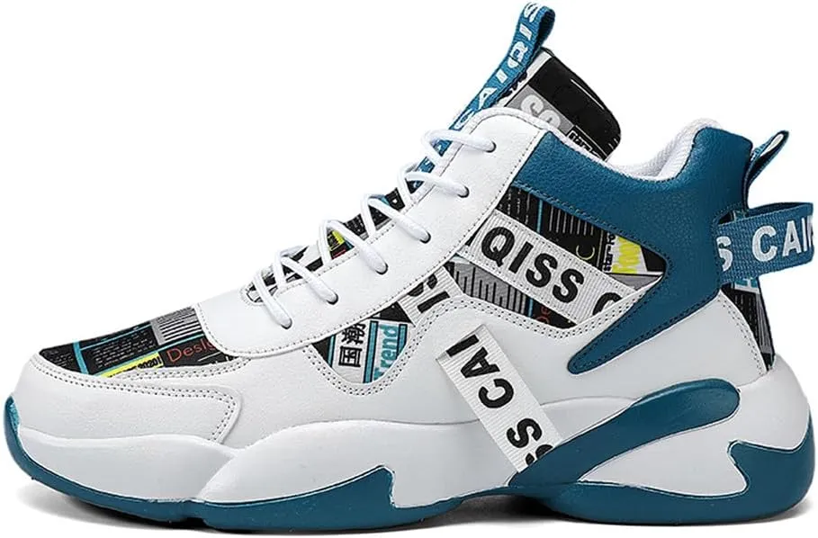 YAXE Unisex Lightweight High Top Basketball Shoes Running Sports Sneakers